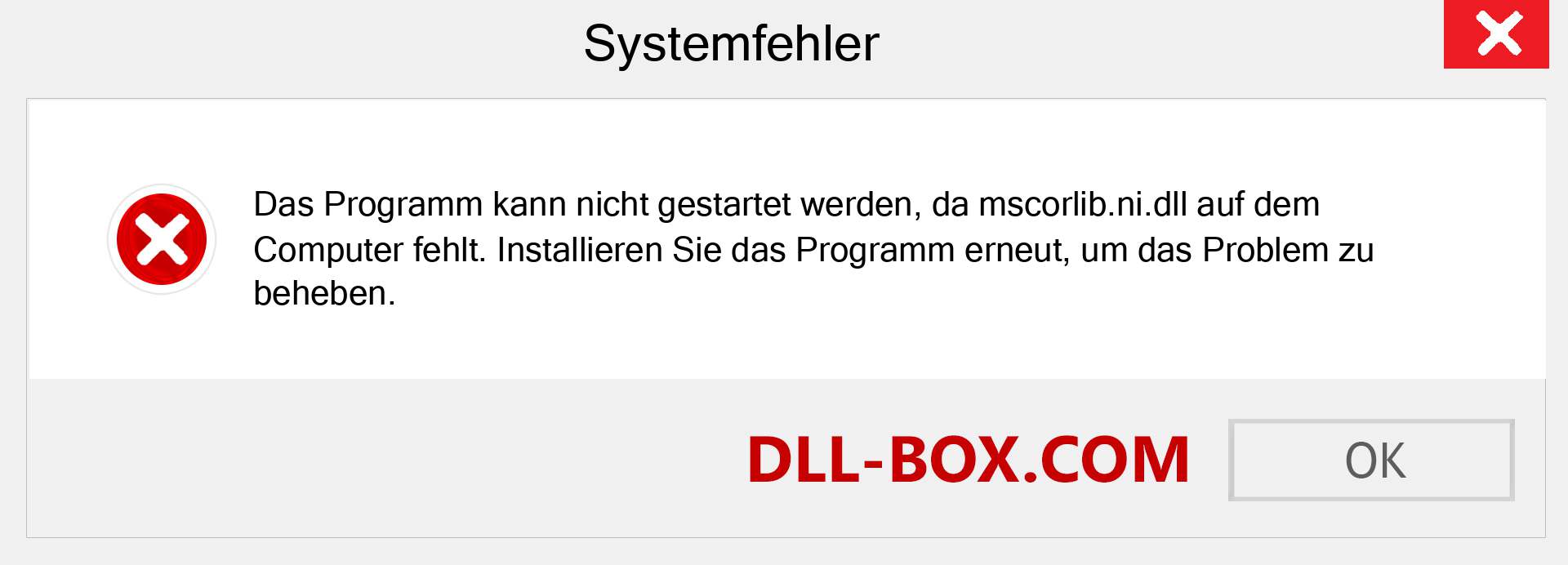 mscorlib.ni.dll-Datei fehlt?. Download für Windows 7, 8, 10 - Fix mscorlib.ni dll Missing Error unter Windows, Fotos, Bildern